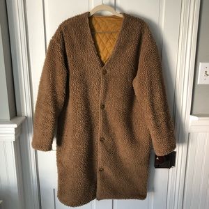 Urban Outfitters Teddy Coat Faux Sherpa Jacket S